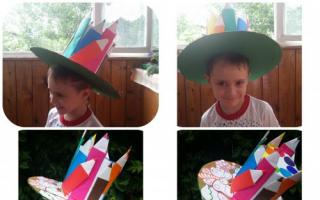 Как сделать шляпу из бумаги своими руками для девочки с цветами пошагово с фото Поделка весенняя шляпка